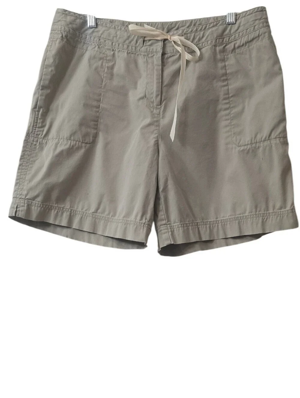 J. Jill Light Taupe Drawstring Bermuda Shorts Size 12